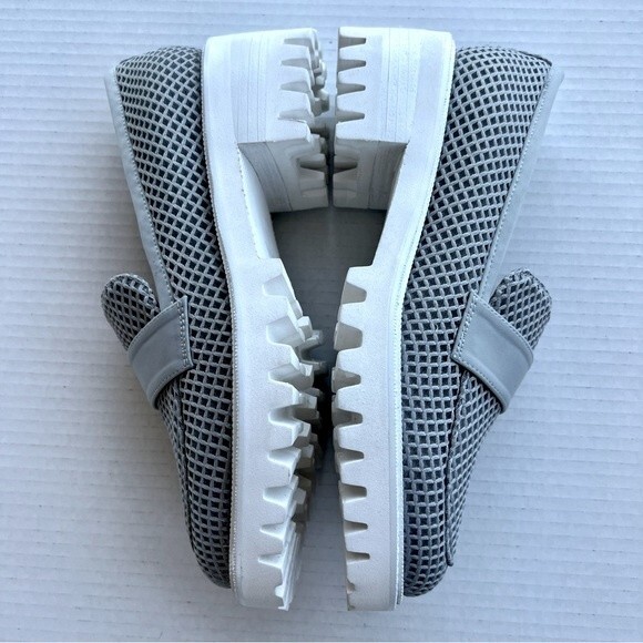 Aerosoles Ronnie Gray Mesh Fabric Preppy Loafers White Platform Soles Women 8 - Picture 6 of 16